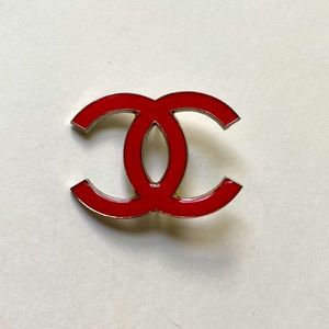 CHANEL Red Brooch